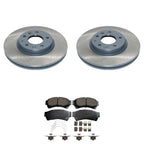 Set of 2 DuraGo Front Rotors & Akebono ProACT Ceramic Brake Pads for Ford Fusion/Milan/MKZ (2006–2012)