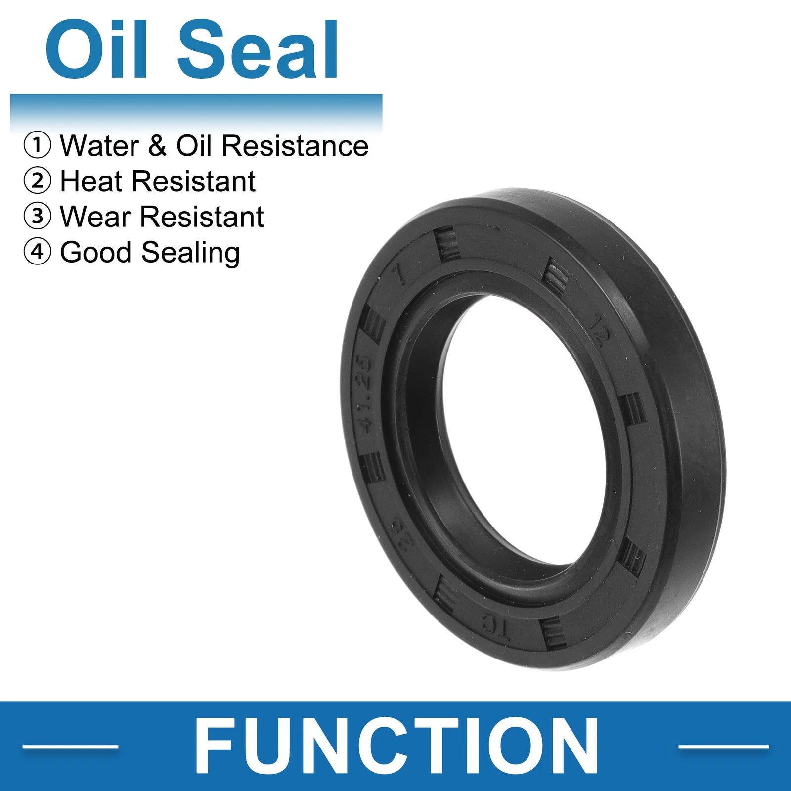Set of 5 Oil Seal Rotary Shaft Seal Nitrile Rubber 25x41.25x7mm