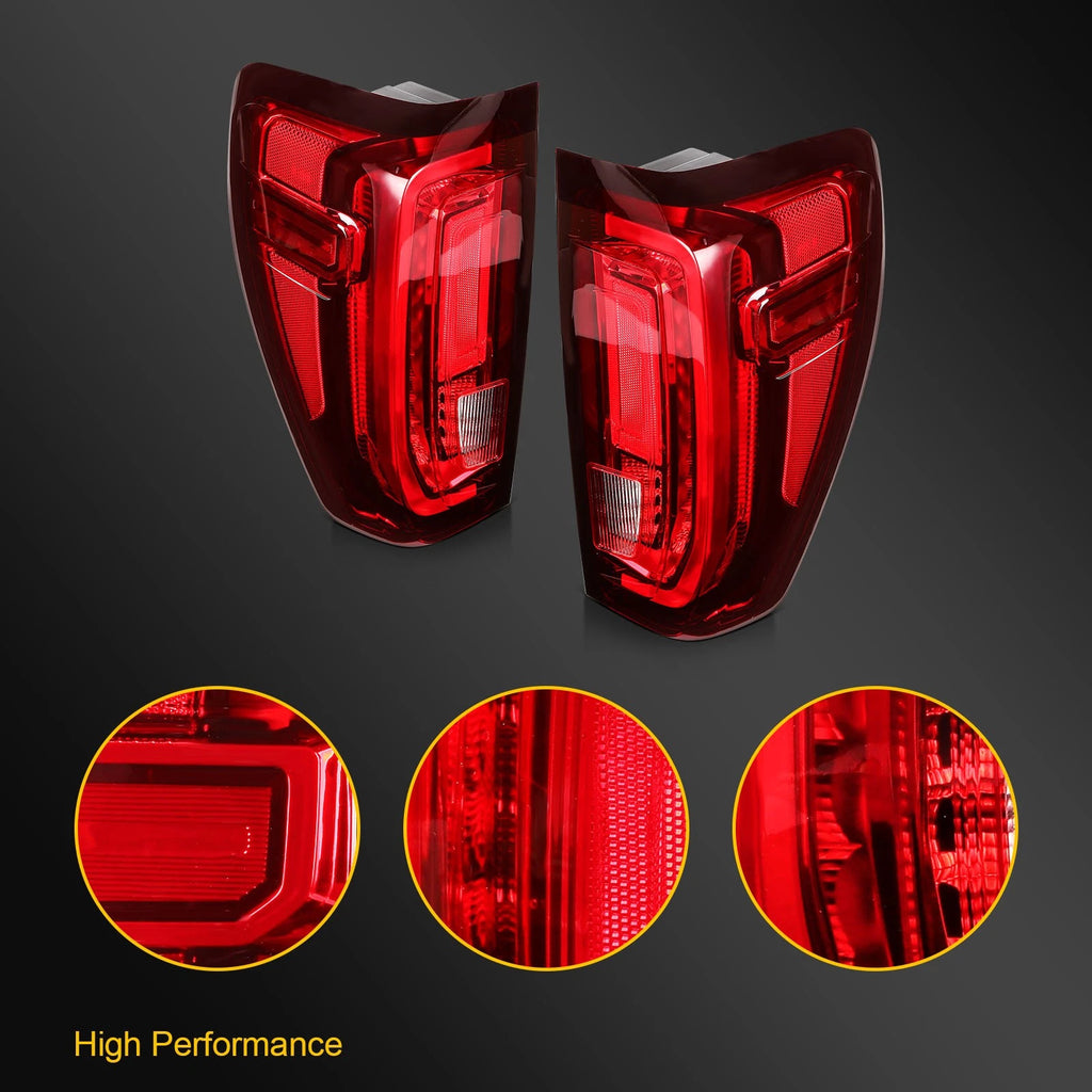 Pair LED Rear Tail Light Assembly for GMC Sierra 1500 2500 3500HD (2019–2024)