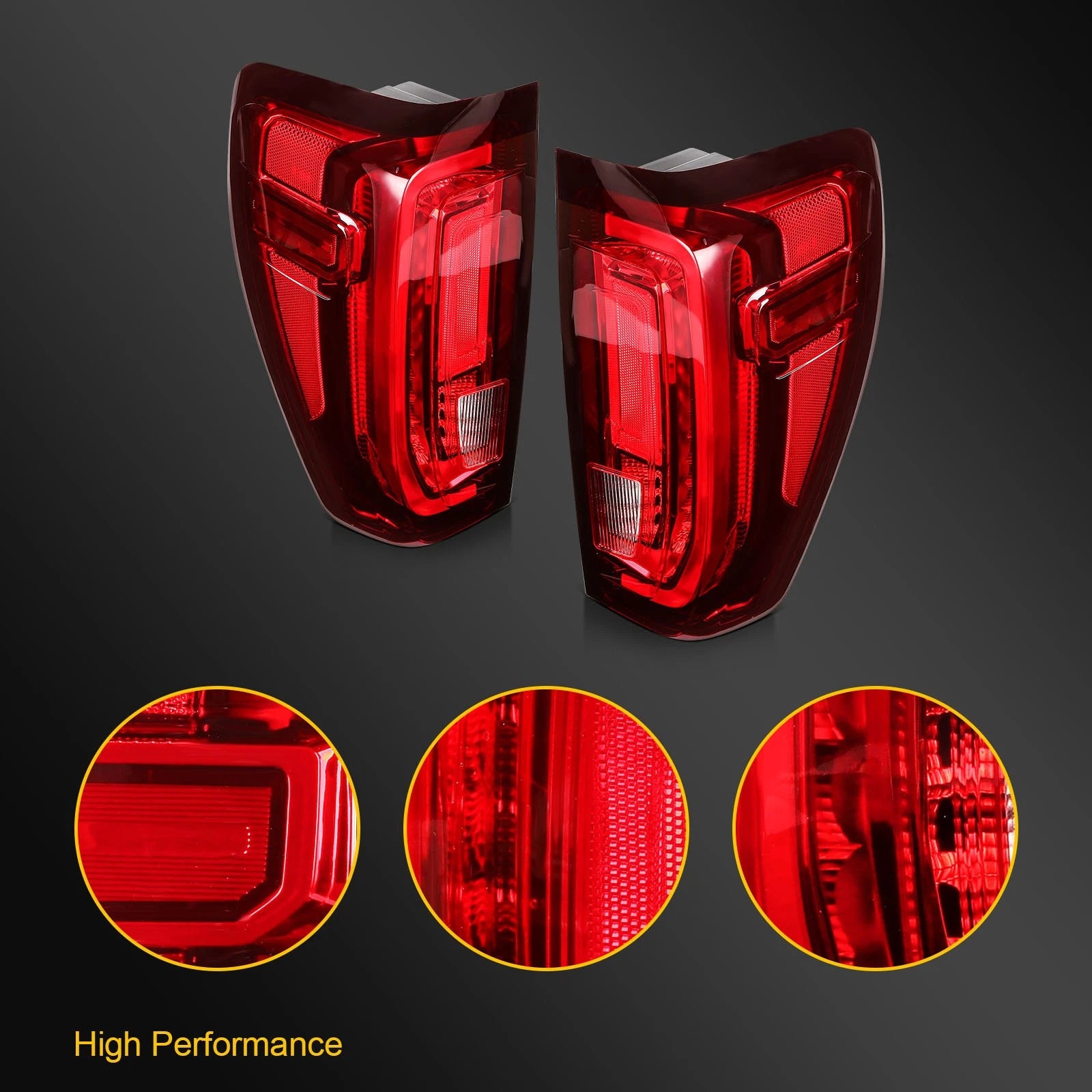 Pair LED Rear Tail Light Assembly for GMC Sierra 1500 2500 3500HD (2019–2024)