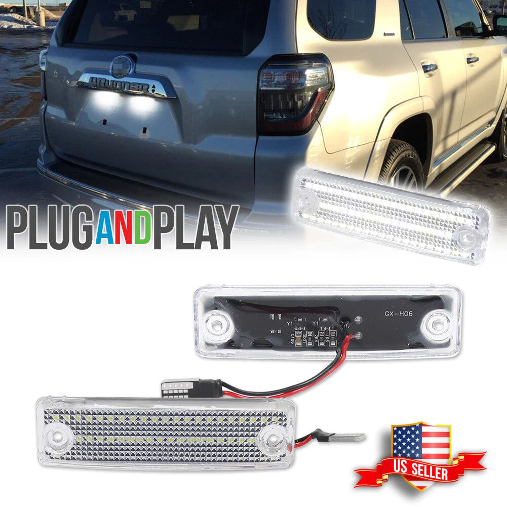 2X LED License Plate Light for Toyota 4Runner (1996–2022) & Sequoia (2001–2022)