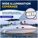 LED Bimini Top Light for Universal Use (Warm White, Stainless Steel Cover)