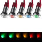 6X 8mm LED Indicator Lights for Vehicle Dashboard