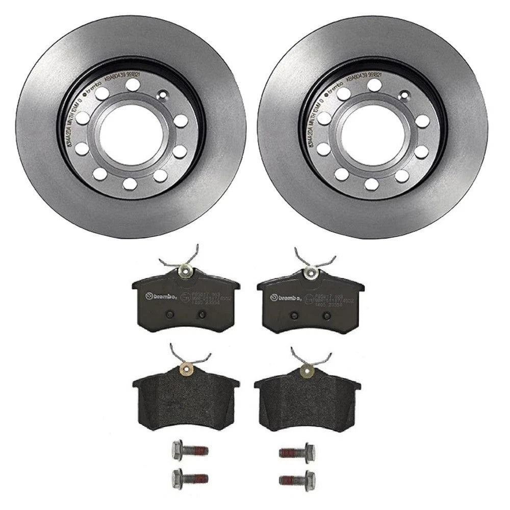 Brembo Rear Brake Kit for Audi A4 Quattro (Low-Met Pads, Disc Rotors)