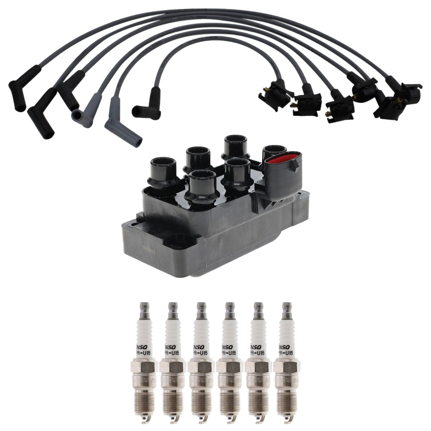 Ignition Coil & Spark Plug Wire Set for Ranger V6 (Denso, Hitachi)