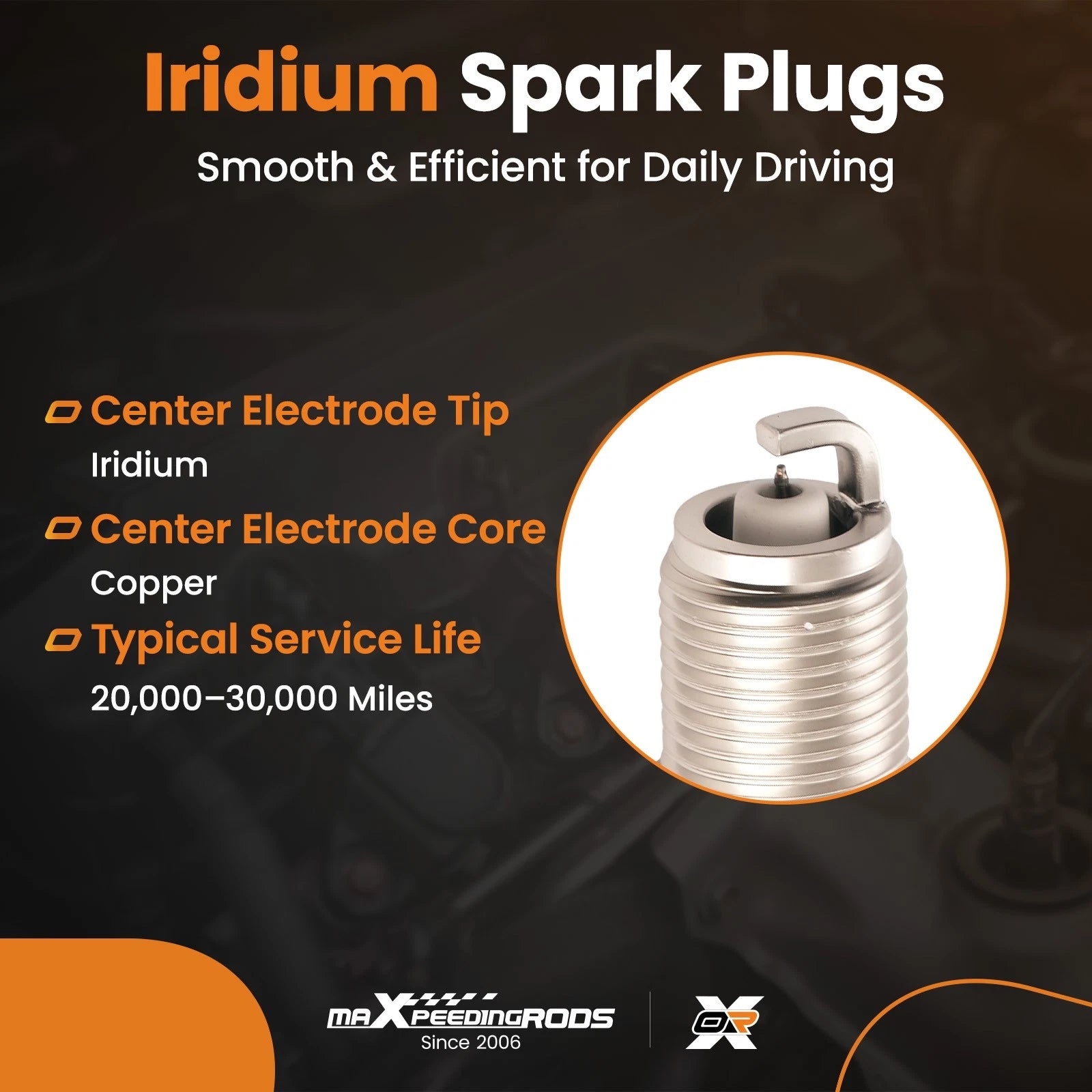 Set of 4 Iridium Spark Plugs for Nissan Sentra 1.6L 1991–1999, 2.0L 2000–2001