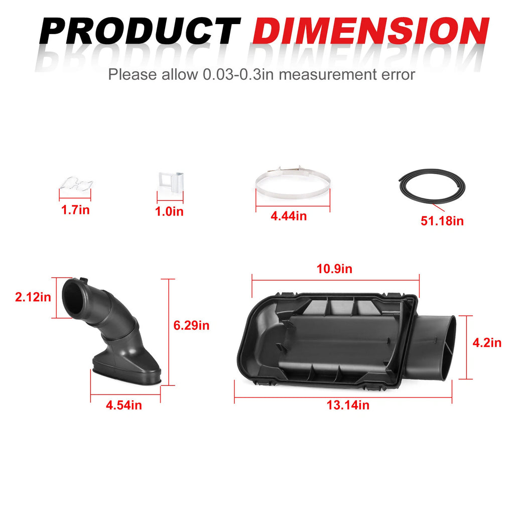 Air Box Lid Cover & Snorkel Intake Boot & Clamps for Yamaha YFZ350 Banshee (1987–2006)