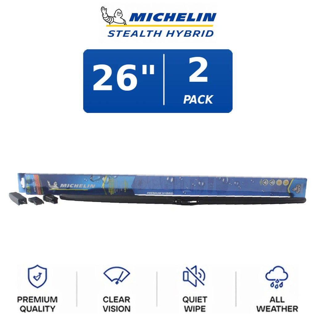 Set of 2 Michelin Stealth Hybrid Wiper Blades for All-Climate (26")