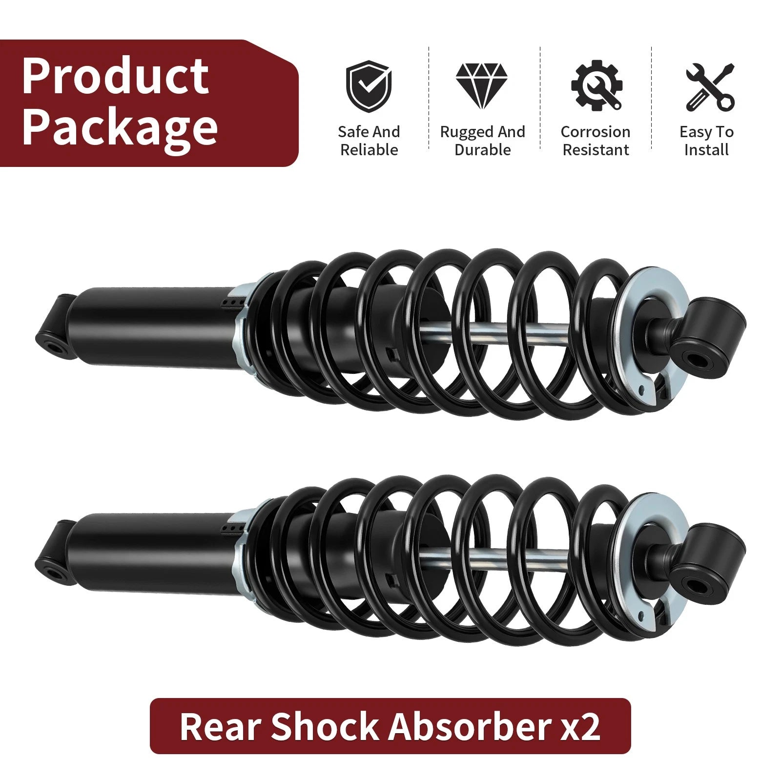 Set of 2 Rear Shock Absorbers for Polaris Sportsman 550 850 Touring EPS (2010)