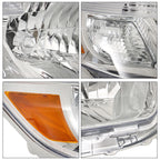 Set of 2 Replacement Headlights for Toyota Highlander (2008–2010) Chrome Halogen