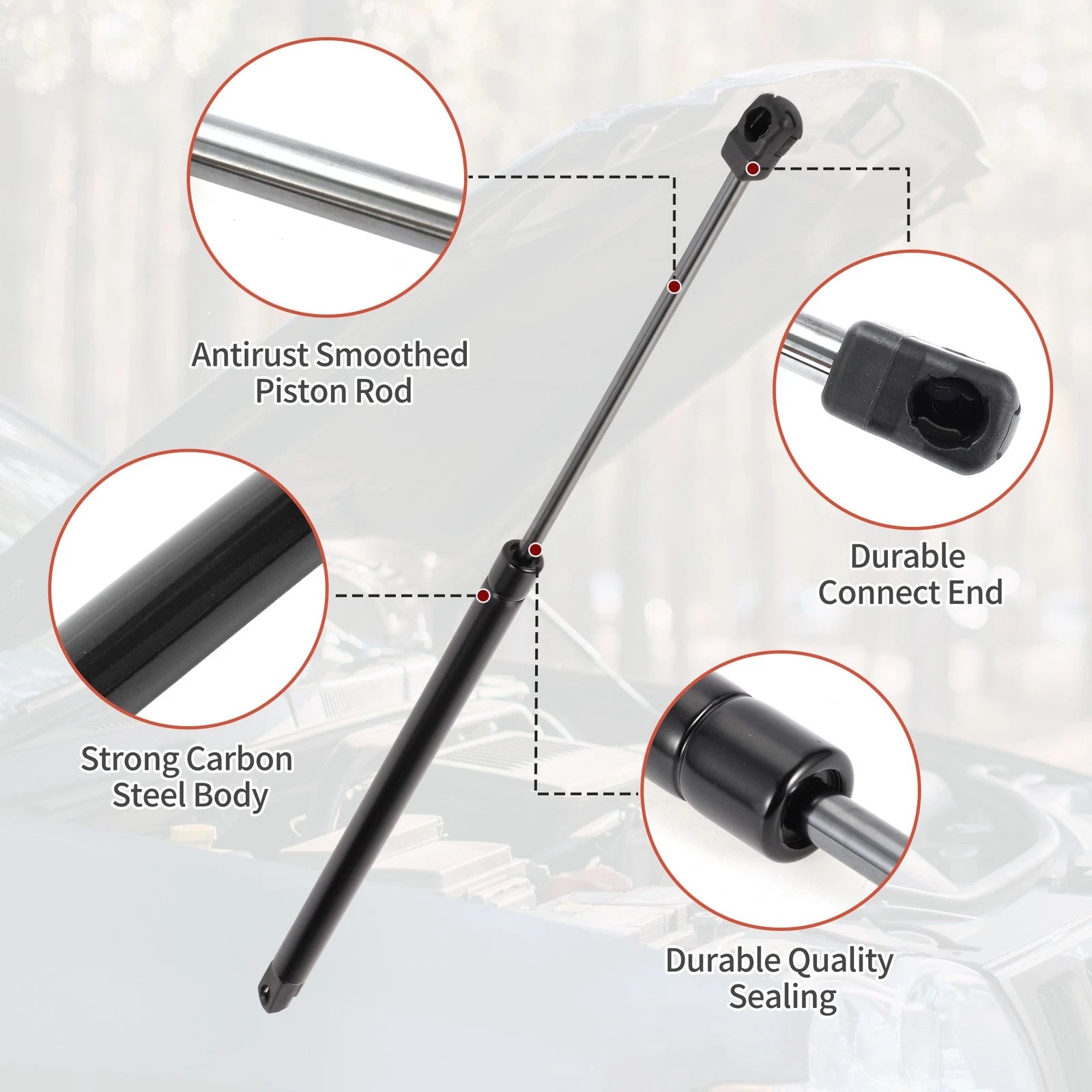 2 Pcs Front Hood Lift Supports Gas Strut for Ford Taurus (2010–2019)