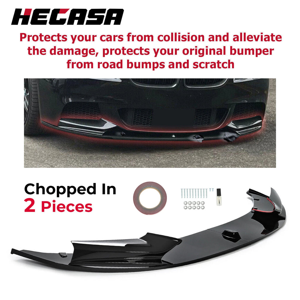 Gloss Black Front Bumper Lip Spoiler for BMW F10 5 Series (2011–2016)