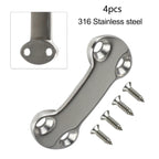 Set of 4 Tie Down Plate Cam Buckles for Marine Deck Hardware (316 Stainless Steel)