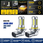 2X 9006/HB4 LED Fog Light Bulbs for Driving Lamp (Cold White 6500K)