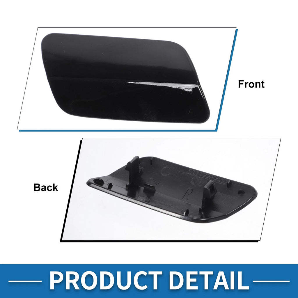 Bumper Headlight Washer Nozzle Cover Cap for BMW 640i (2012–2017) Black