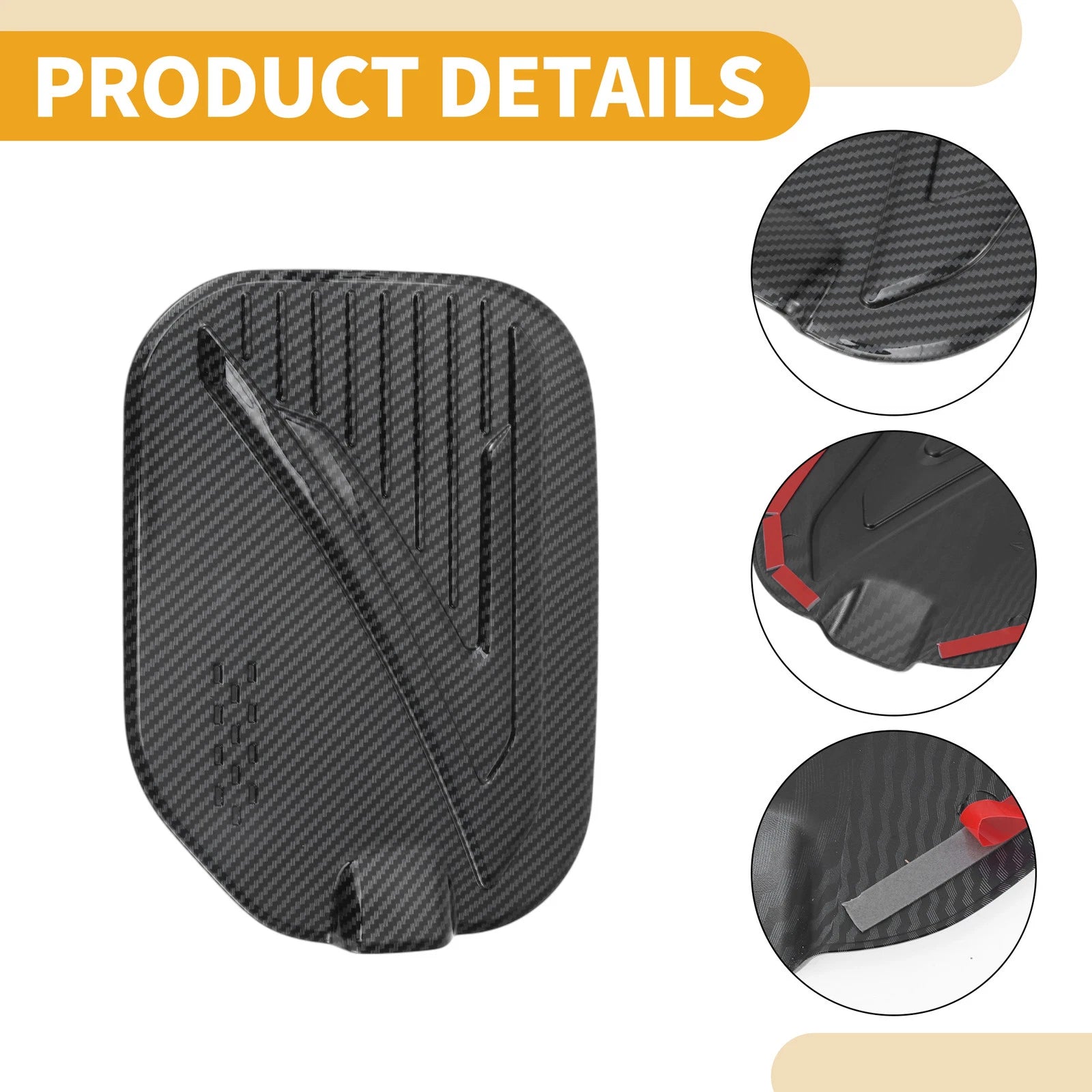Fuel Tank Door Cap for Ford F-150 (2022–2025) Carbon Fiber Black