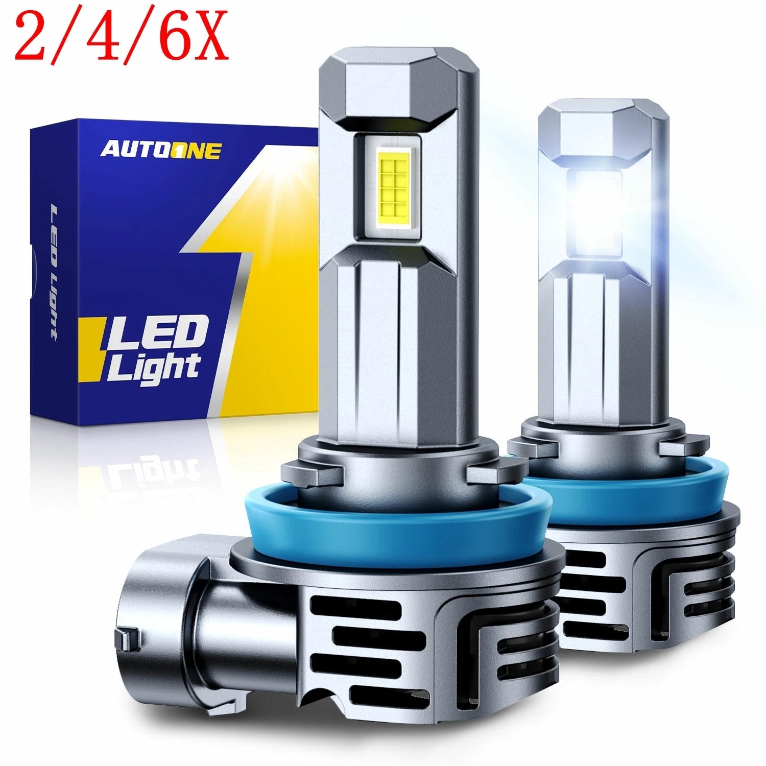 Set of 2 H11 H9 H8 LED Headlight Bulbs for Autoone (2010–2023)