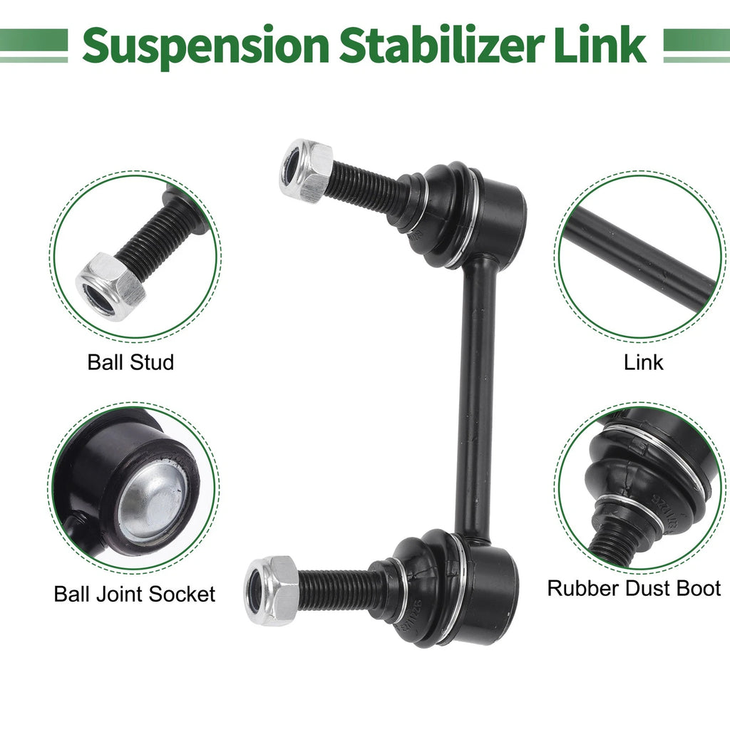 Set of 4 Front Suspension Kit Outer Tie Rod Ends & Sway Bar Link for Jeep