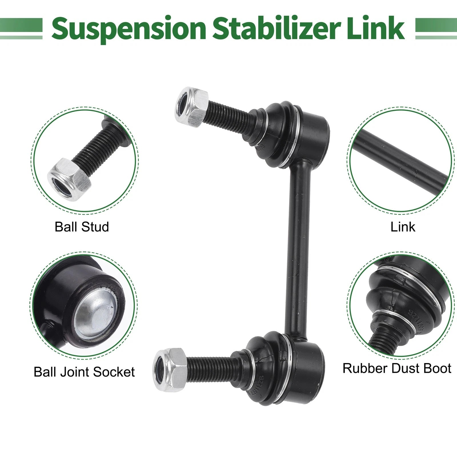 Set of 4 Front Suspension Kit Outer Tie Rod Ends & Sway Bar Link for Jeep