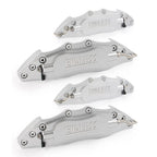 Set of 4 Front Brake Caliper Covers for Universal Fit (10.5") Silver Metal 3D