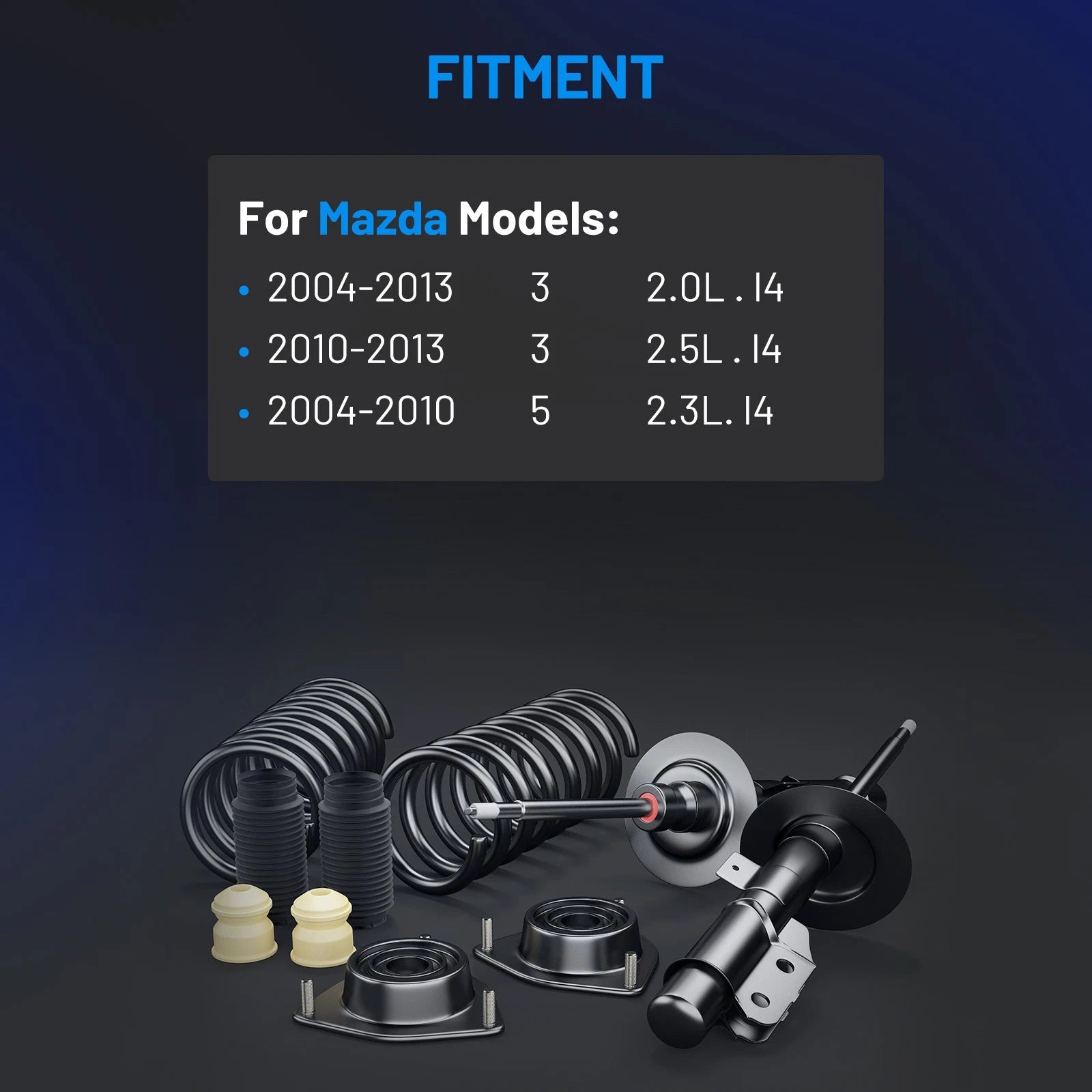 Pair Front Struts with Coil Spring for Mazda 3 and Mazda 5 (2004-2010)