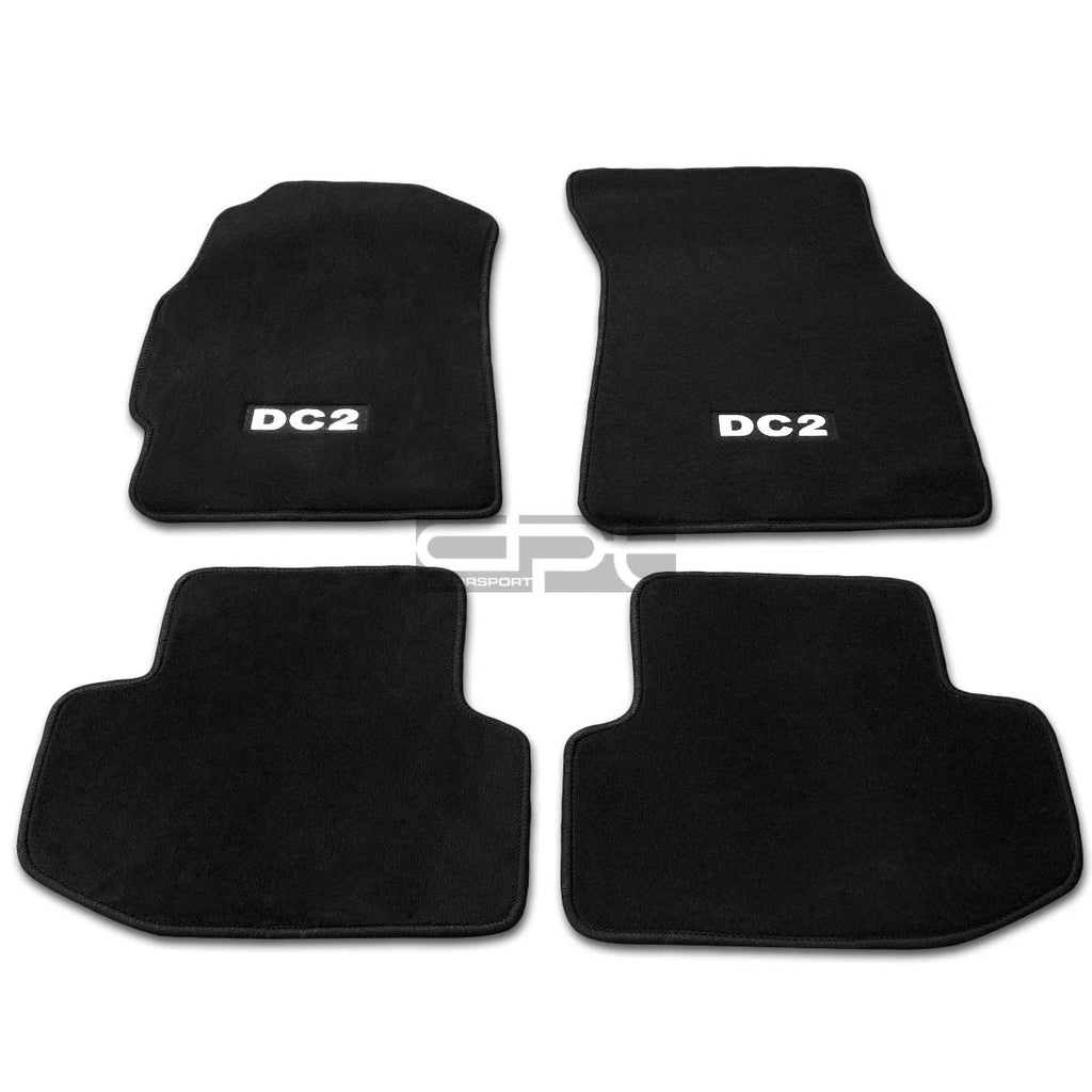 Set of 4 Floor Mats for Acura Integra DC2 (1994–2001) Nylon Black Plush