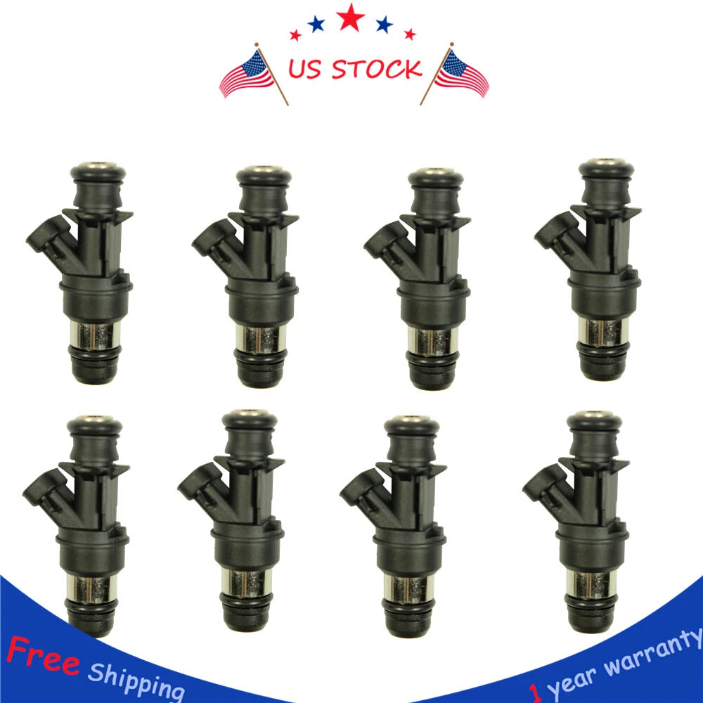 Set of 8 Fuel Injectors for GMC Cadillac Chevrolet 4.8L 5.3L 6.0L (2001–2007)