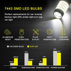 2X LED Back Up Reverse Light Bulbs for AUXITO 7443 7440 (6000K)