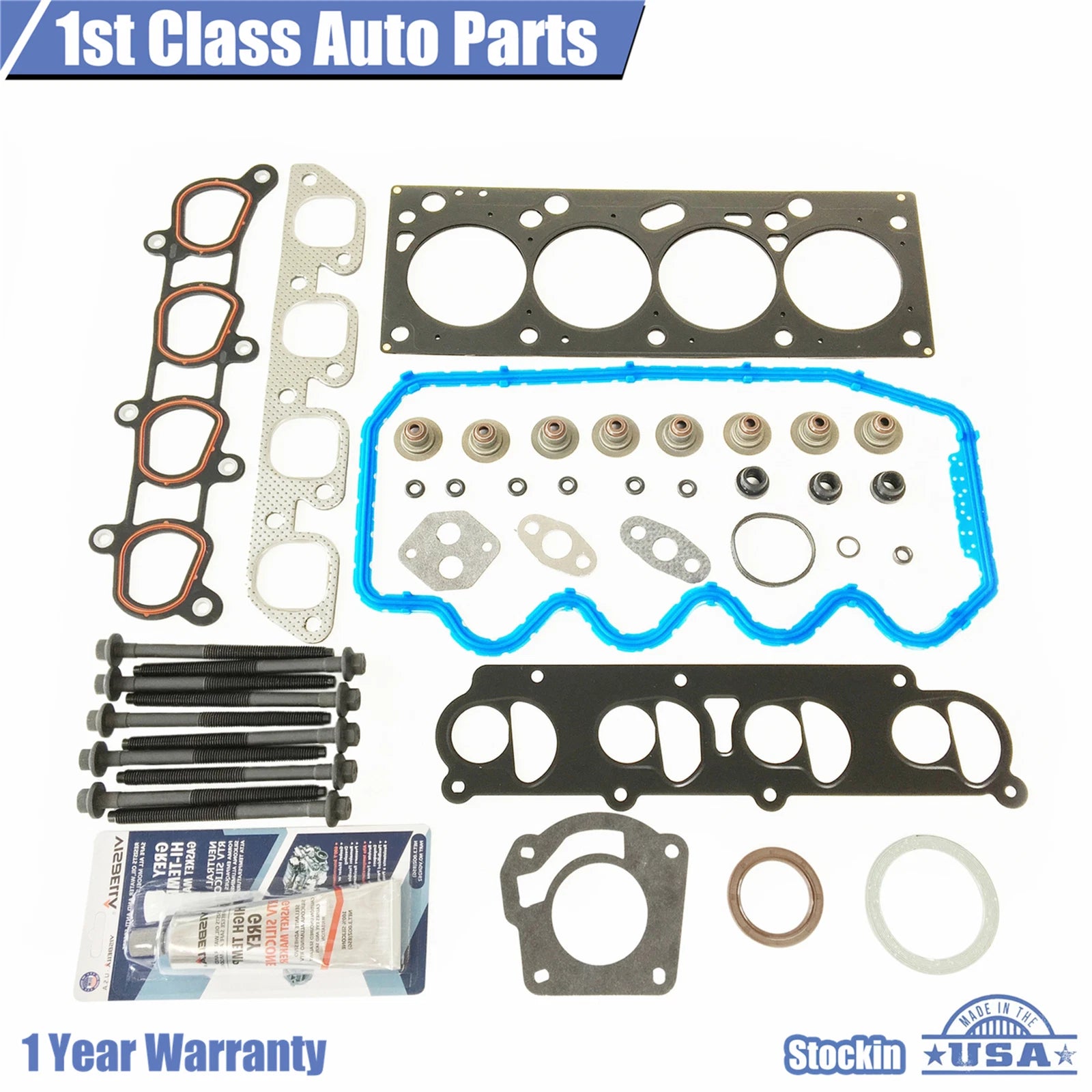 Cylinder Head Gasket Set with 10 Bolts for Ford Focus (2000–2011)