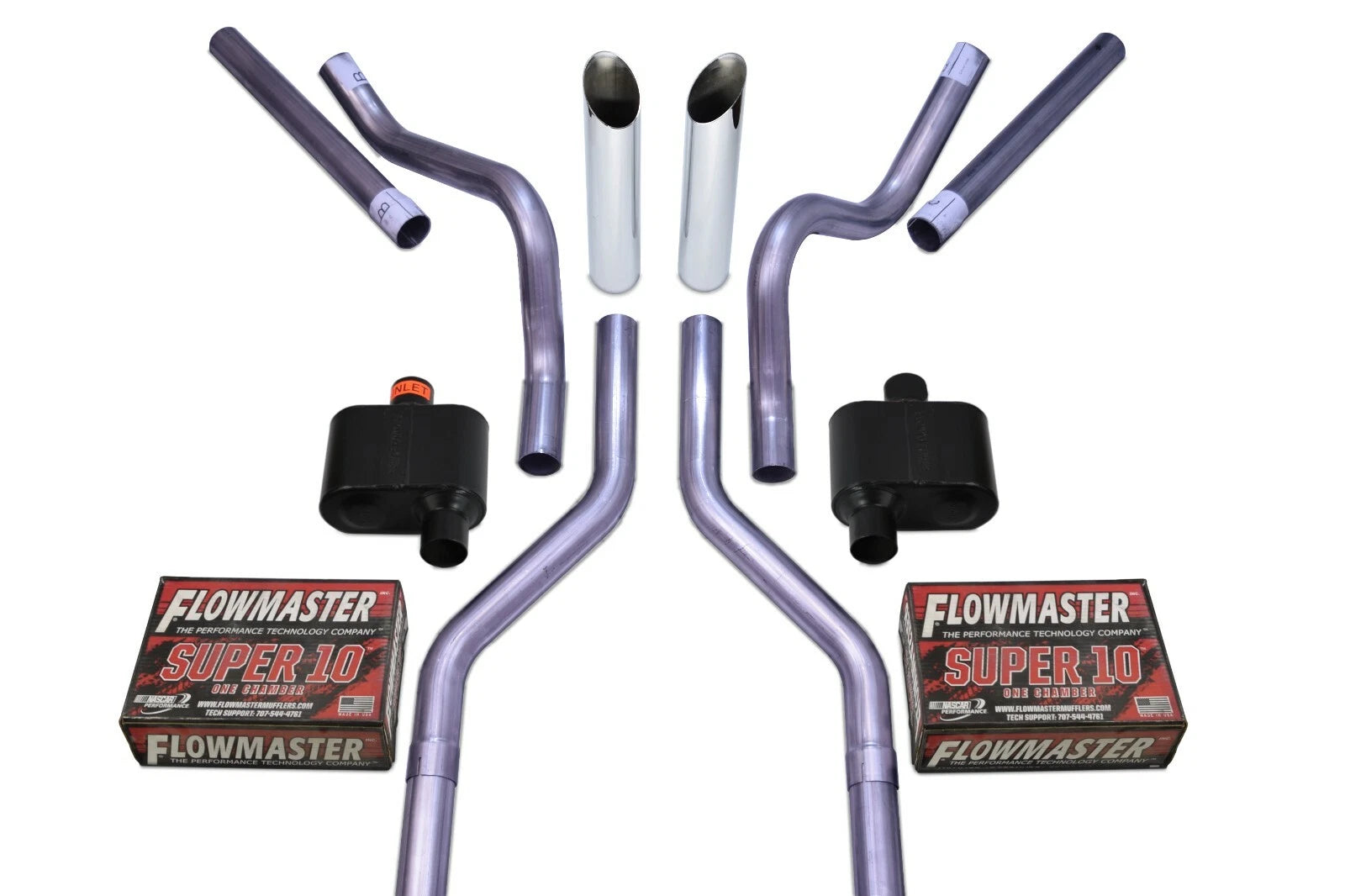 Dual Exhaust Kit for Chevy GMC C10 (1963–1972) - Flowmaster Super 10, 2.5"