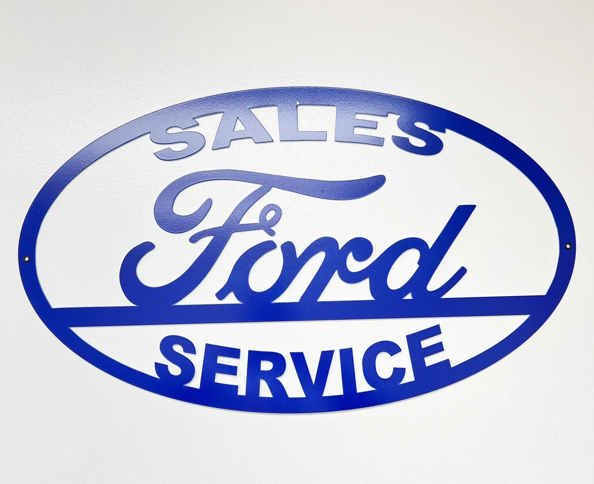 Metal Sign for Ford Sales and Service Display (24 in x 14 in) (Universal)