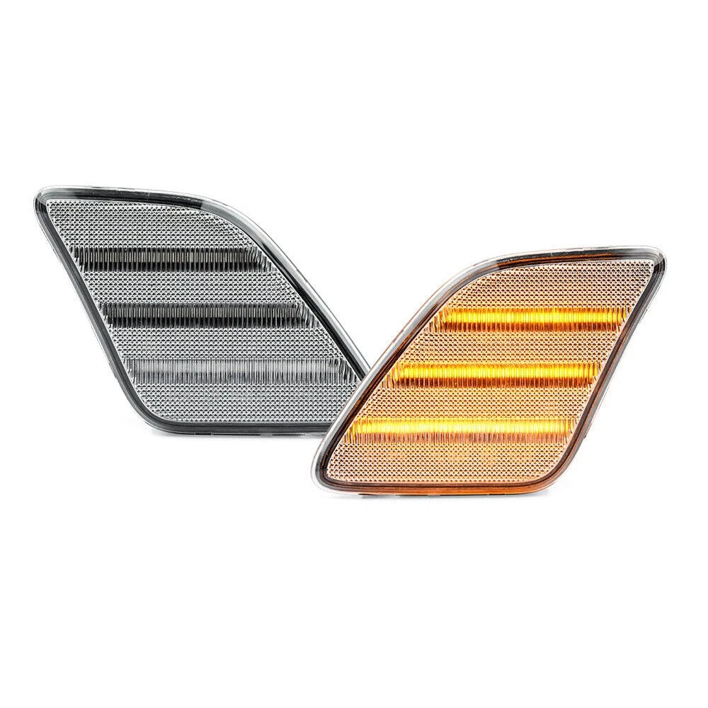 Clear Lens Amber LED Strip Side Marker Lights for Mercedes W221 S-Class (2010–2013)