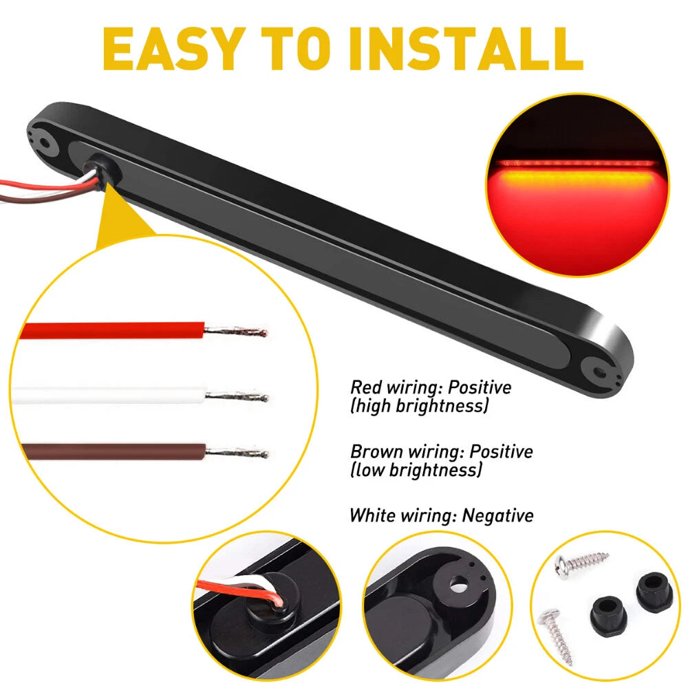 2X 15LED Sealed Truck Trailer 3rd Brake Stop Tail Light Bar for Make Model (YYYY–YYYY)