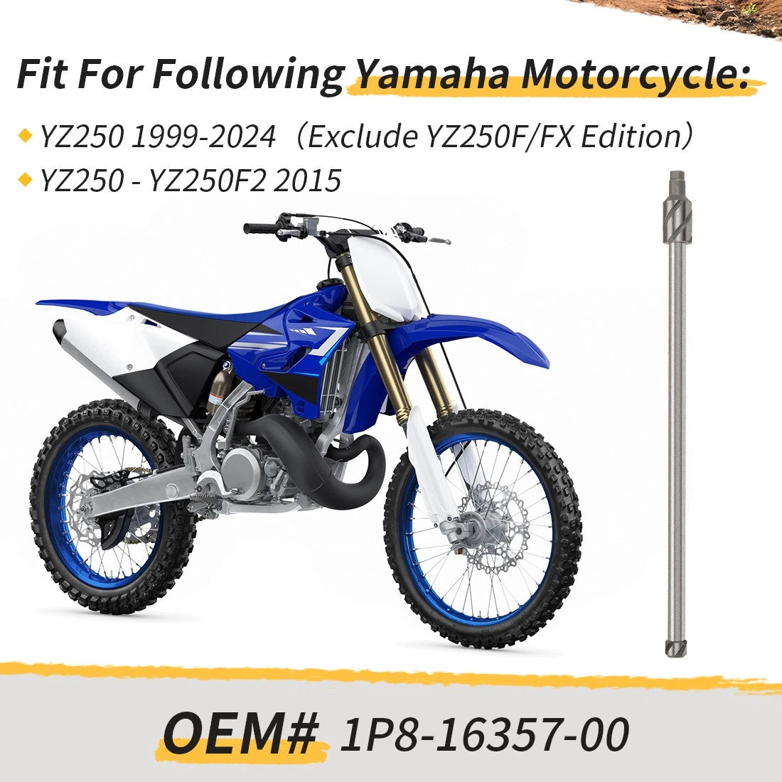 Clutch Push Rod for Yamaha YZ250 (1999–2024) 1P8-16357-00