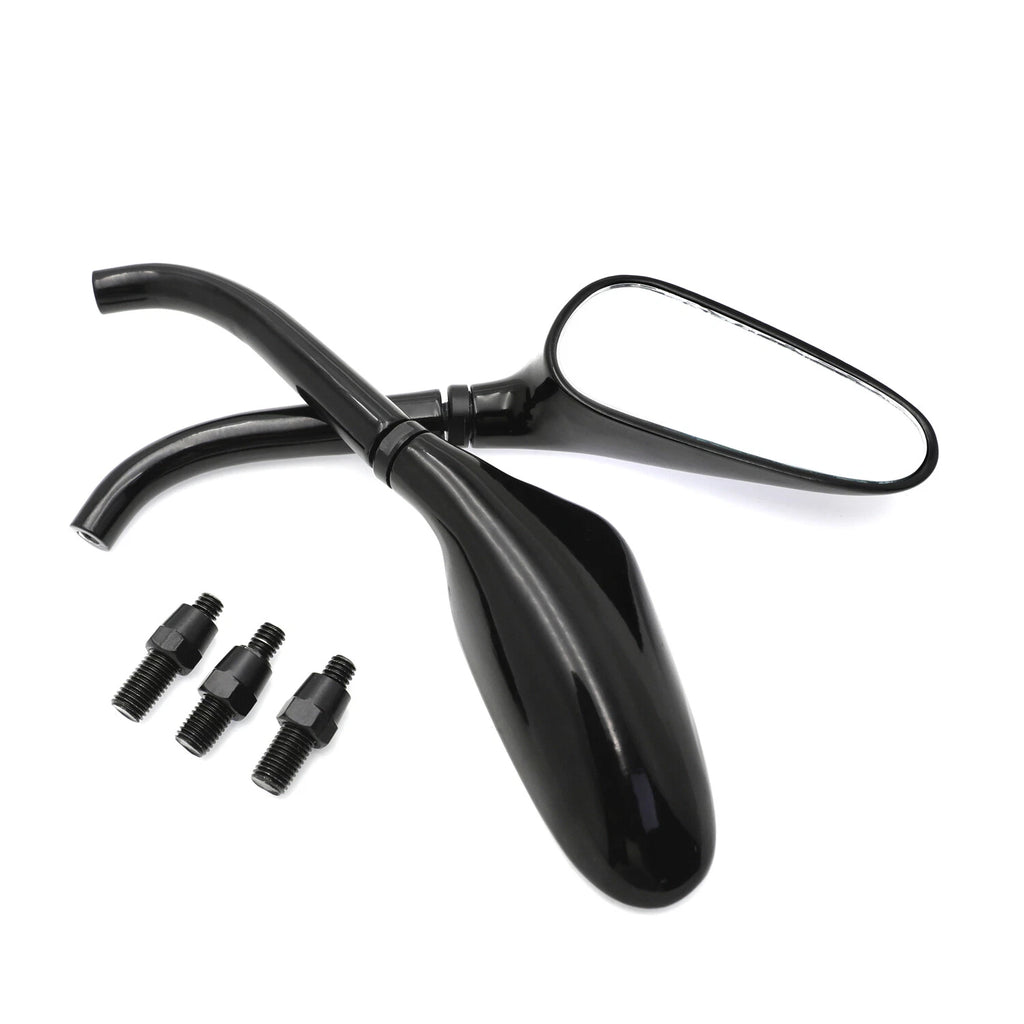 Universal Custom Small Motorcycle Mirrors for Harley Yamaha (Black)