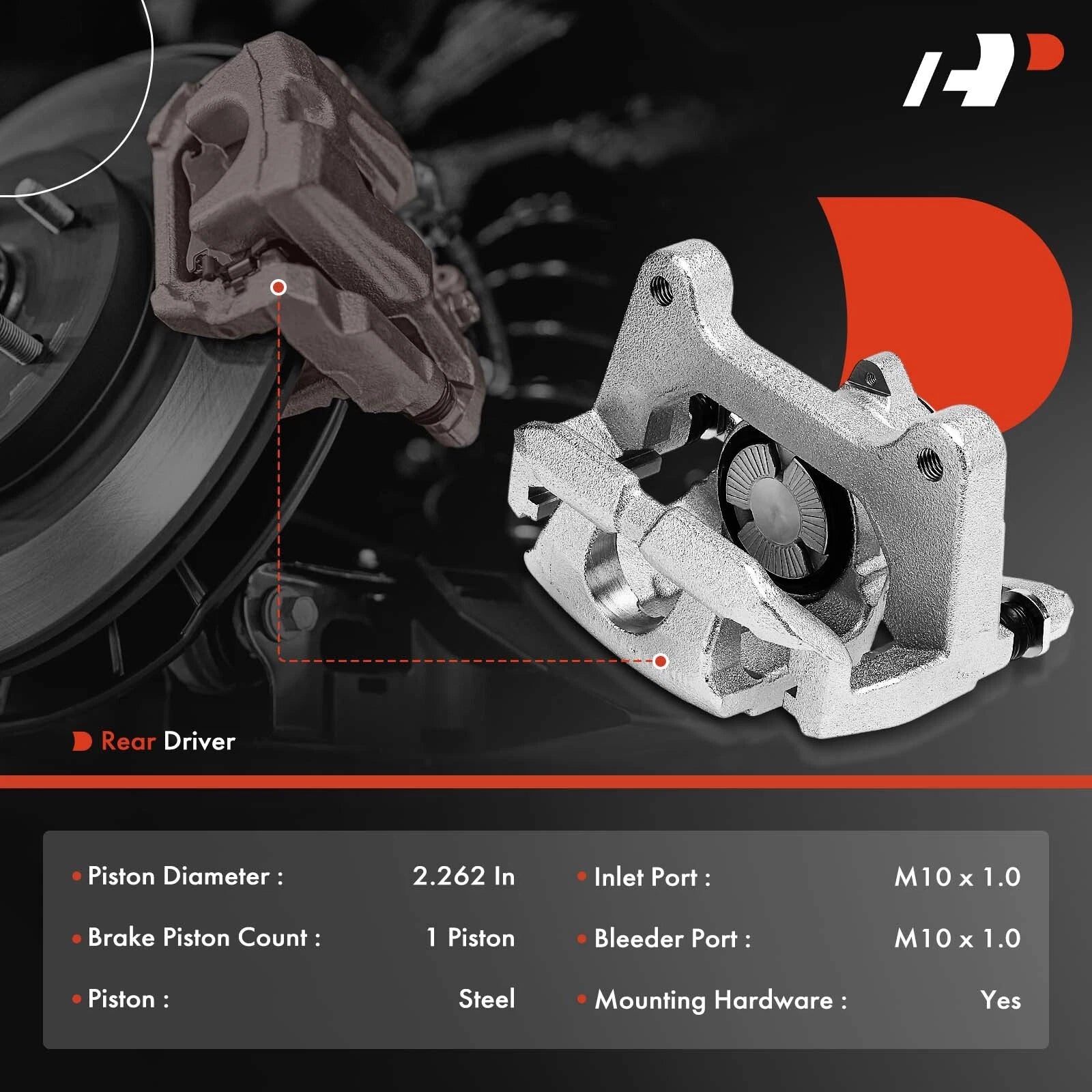 Rear Left Brake Caliper with Bracket for Ram 1500 Jeep Grand Wagoneer