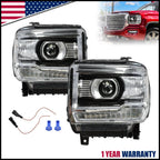 Headlight Set for GMC Sierra 1500 (2014–2018), Sierra 2500 HD/3500 HD (2015–2019)