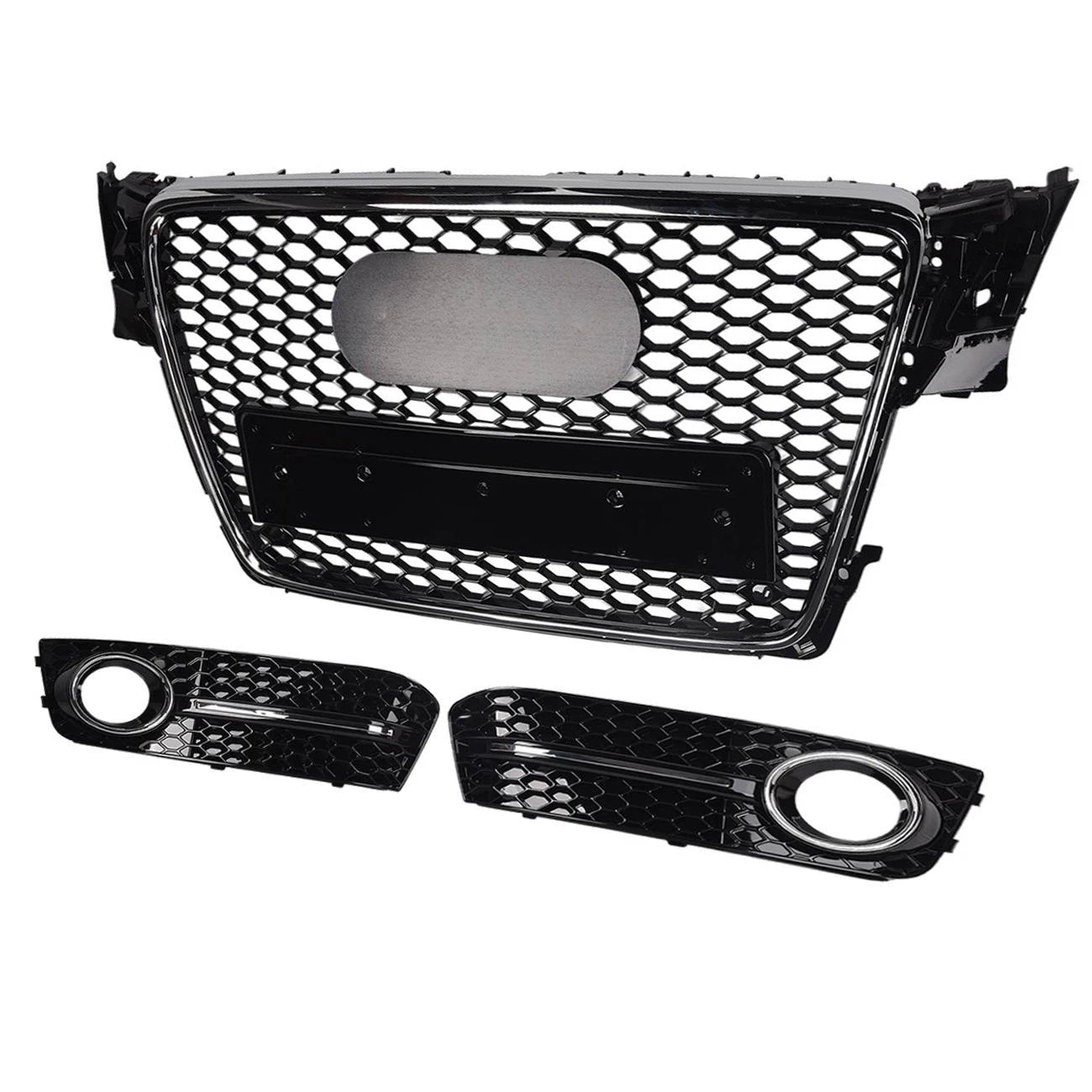 Grille and Bumper Fog Light Bezel for Audi A4 (2009–2012) Honeycomb Style