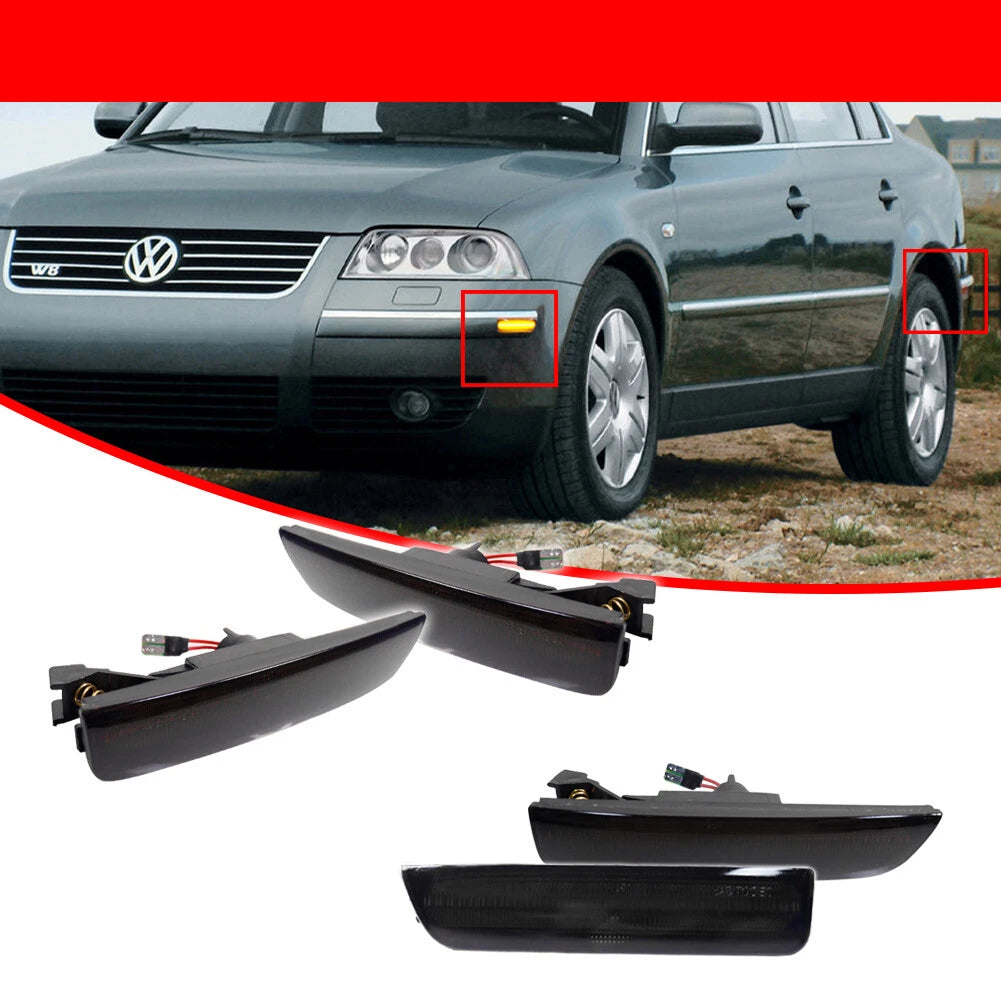 Set of 4 Smoke LED Side Marker Lights for VW Passat (2001–2005)