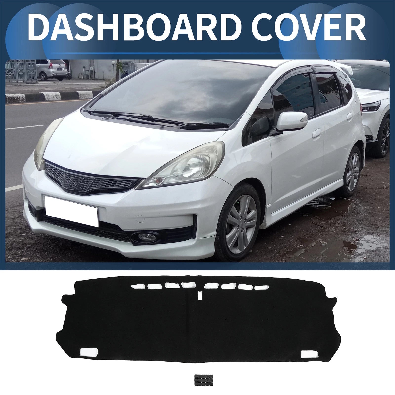Dashboard Dash Cover Mat for Honda Fit (2020–2024) Black Set of 1
