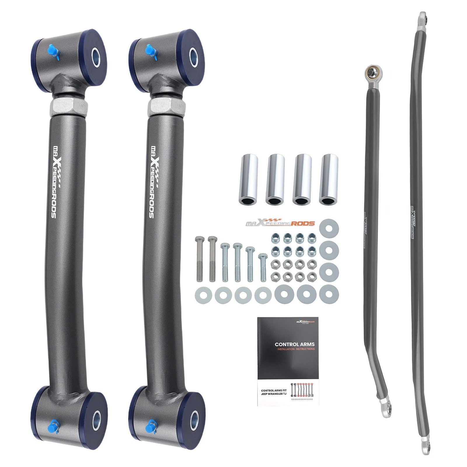 Adjustable Front Lower Control Arms + Steering Crossover Kit for Jeep XJ/TJ (1984–2006)