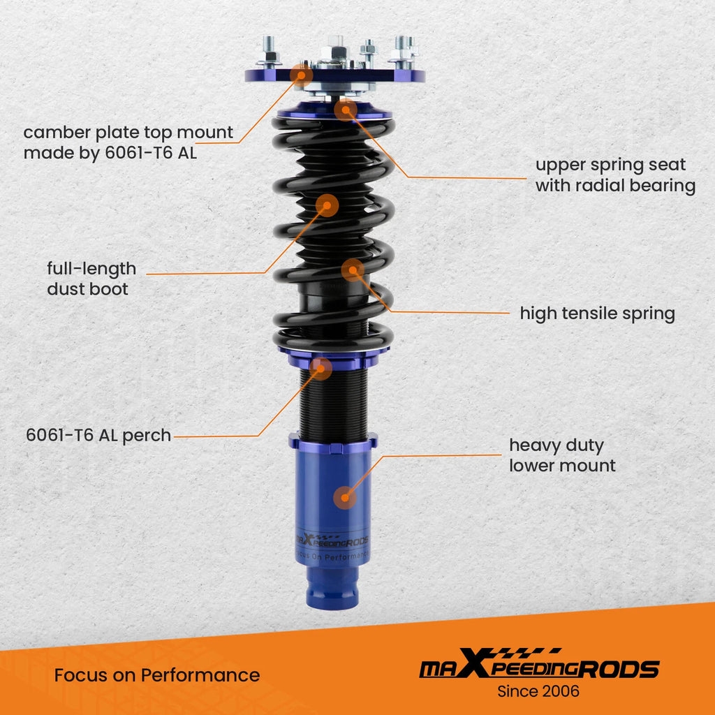 Adjustable Coilover Struts Suspension Kit for Honda Prelude (1992-2001)