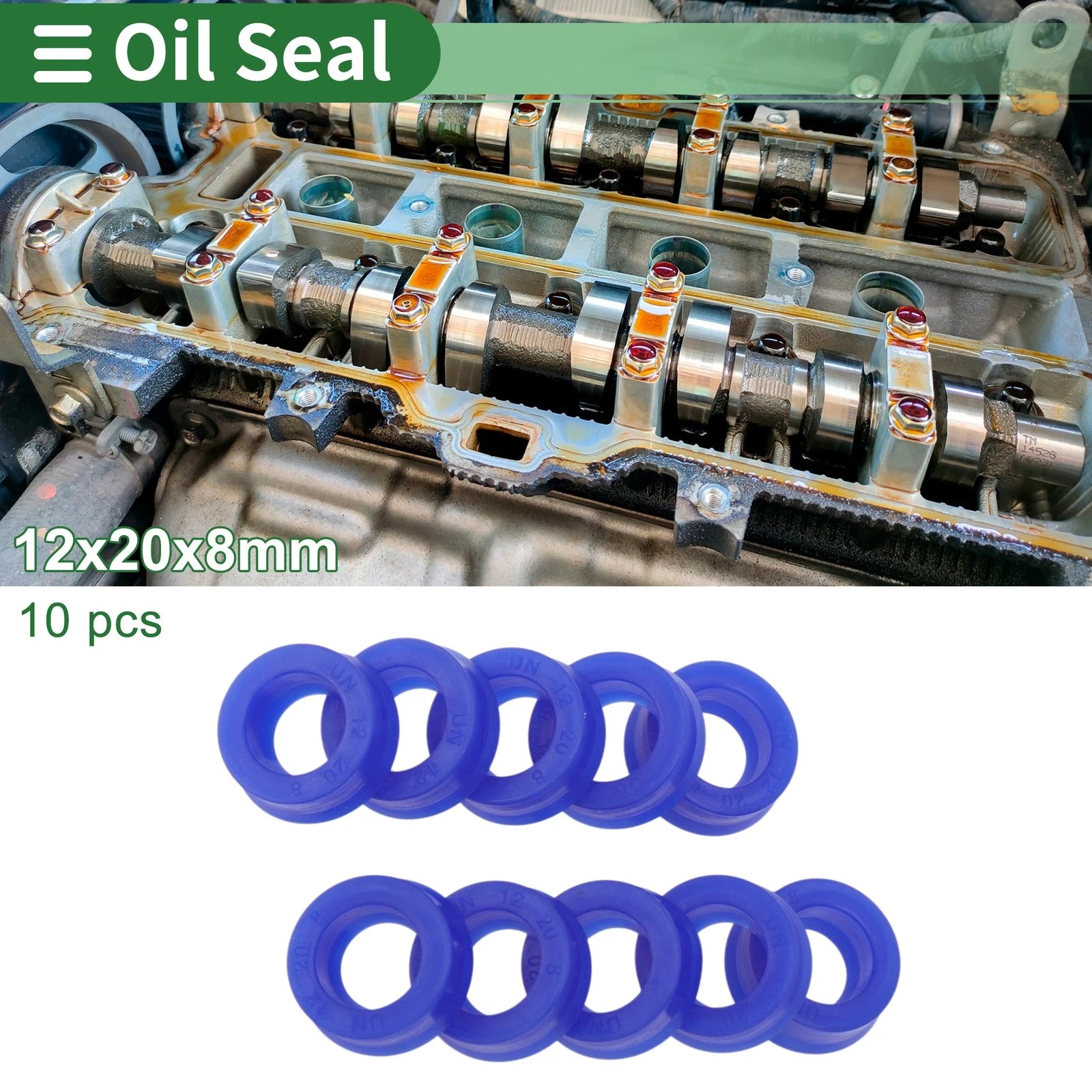Set of 10 Oil Seal Rotary Shaft Seal 12x20x8mm High Pressure TPU