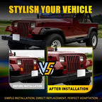 2P Smoke Front Bumper Side Marker Light Lamps for Jeep Wrangler YJ (1987–1995)