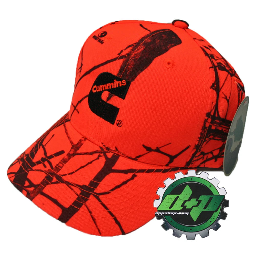 Cummins Camo Baseball Hat for Diesel Gear (Mossy Oak Blaze Orange)