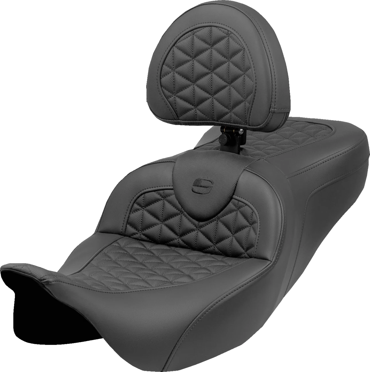 SADDLEMEN RoadSofa Tri Gripper Seat for FLH/FLT (Standard Reach, w/ Backrest)