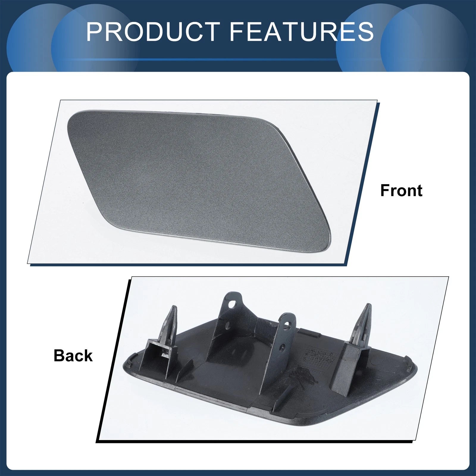 Front Right Washer Nozzle Cover Cap for Audi A3 8V (2013–2016) Gray