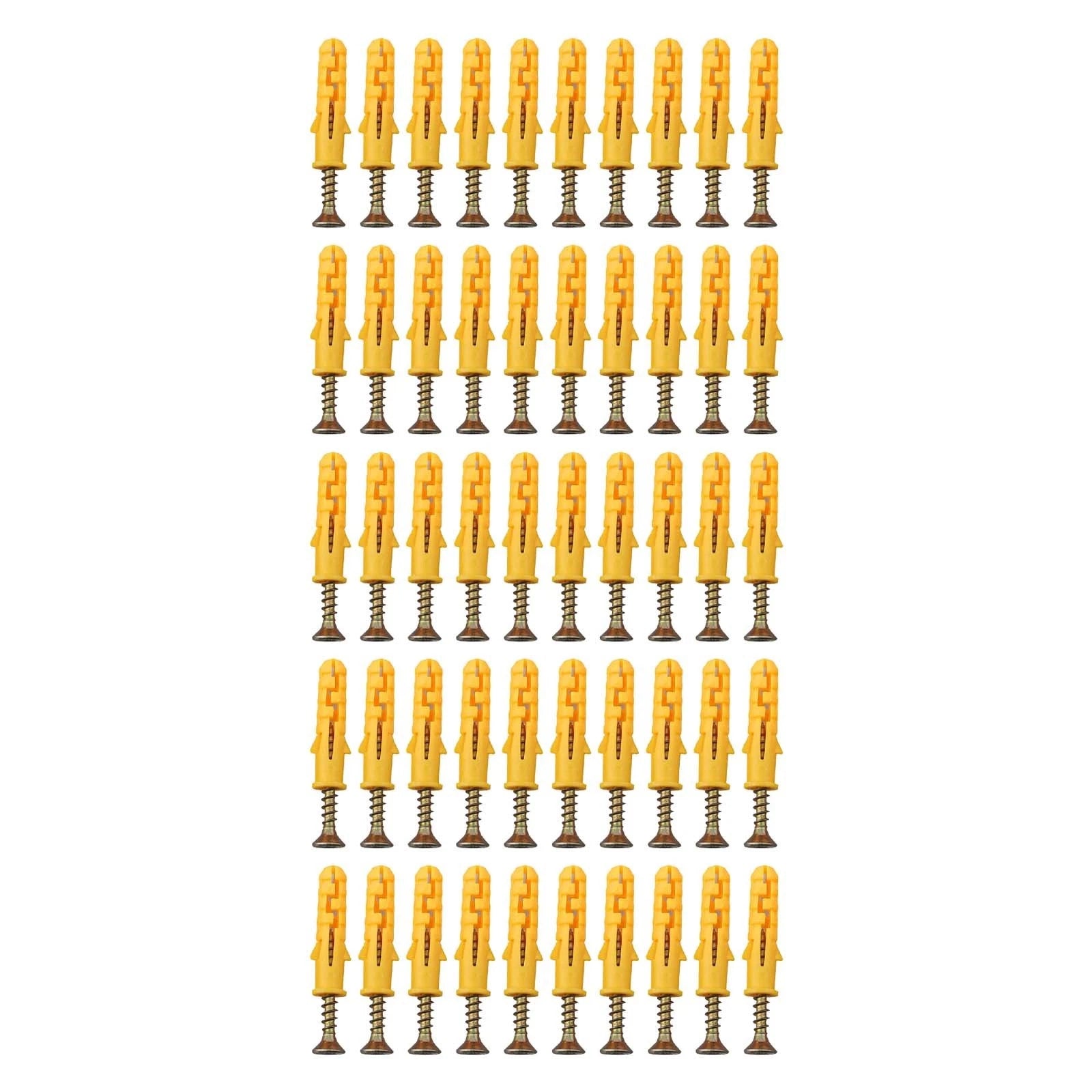 50Pcs Stainless Steel Expansion Screws and Wall Anchors for Universal Use