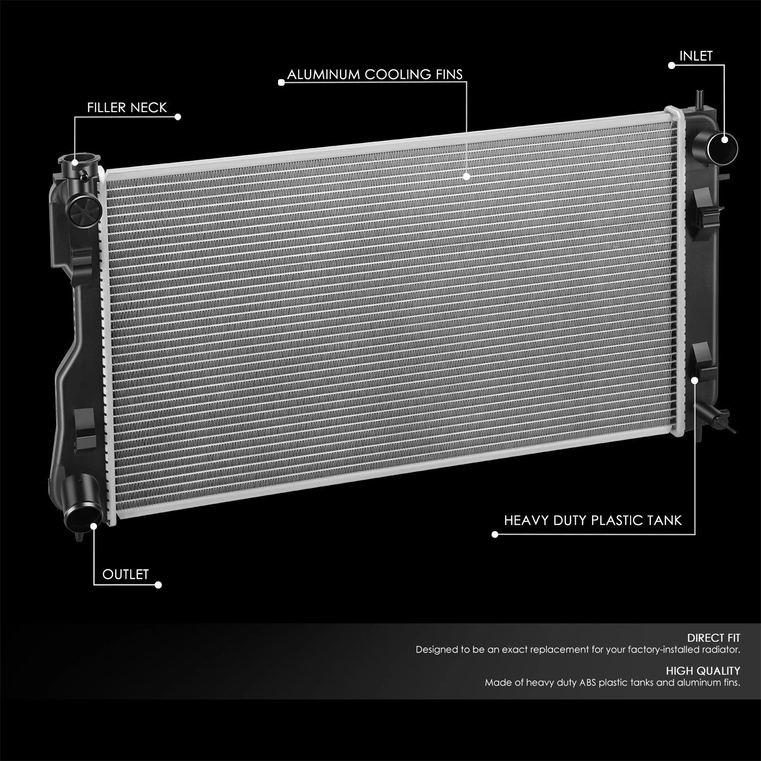 OE Style Aluminum Radiator for Subaru Impreza Crosstrek 2.0 2.5 (2017–2023) DPI 13748