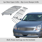 Stainless Silver Billet Grille Combo for Infiniti G35 (2005-2006)